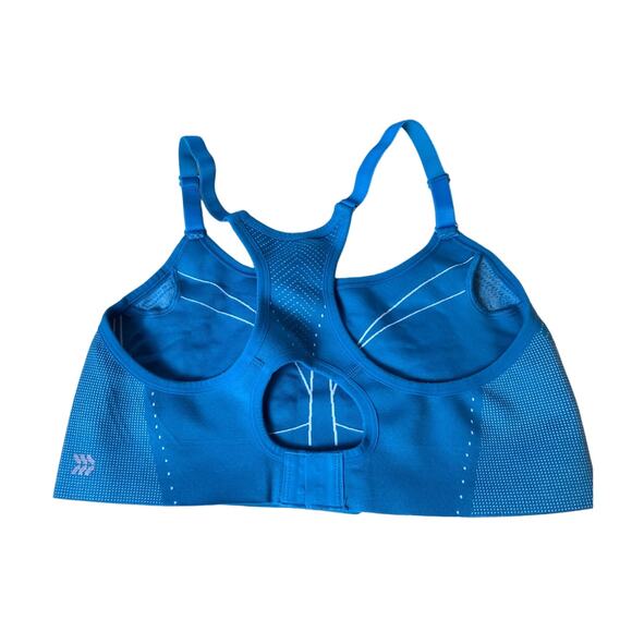 All in Motion Sports Bra, Unlined, Unpadded, Blue, Hook Loop, Adjustable, Medium - Picture 2 of 4